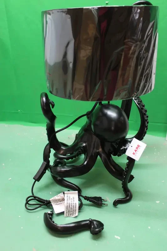 B-Ware KARE Tischleuchte Lampe Octopus schwarz Textil Polyester Kunstharz Höhe 47cm LED