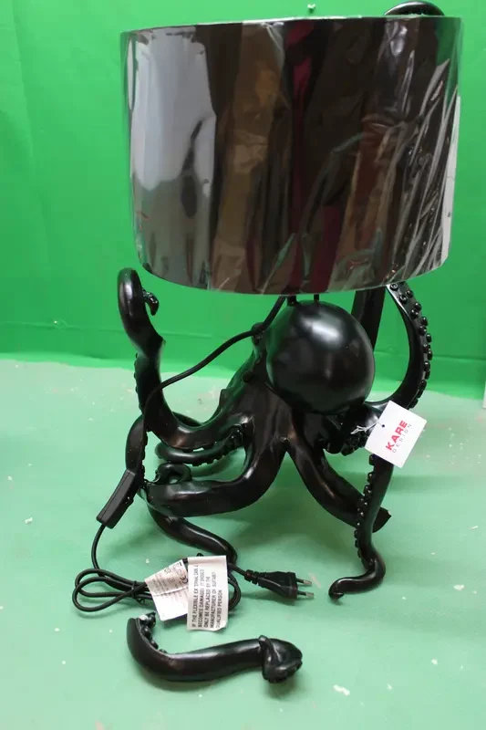 B-Ware KARE Tischleuchte Lampe Octopus schwarz Textil Polyester Kunstharz Höhe 47cm LED