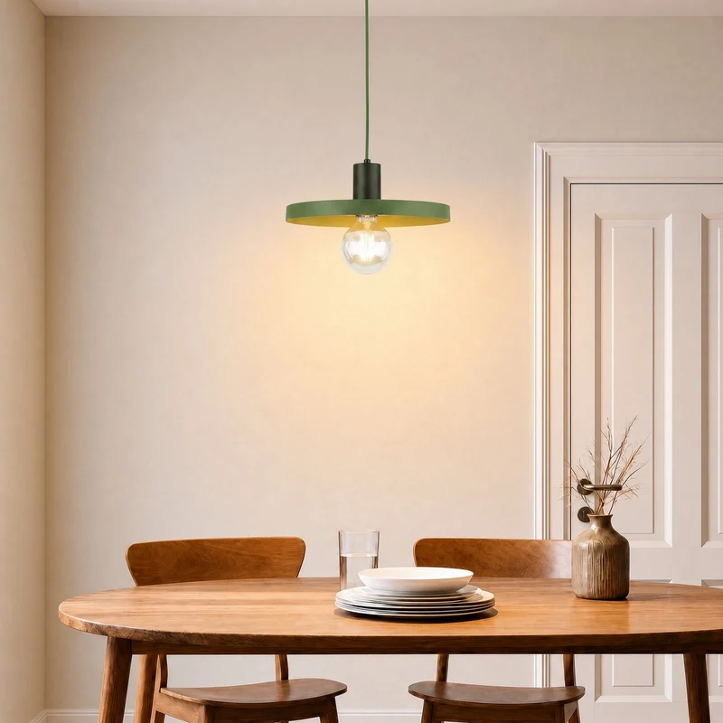 B-Ware Sila Pendelleuchte Hängelampe grün Metall Kunststoff Wohnzimmer Esszimmer Modern