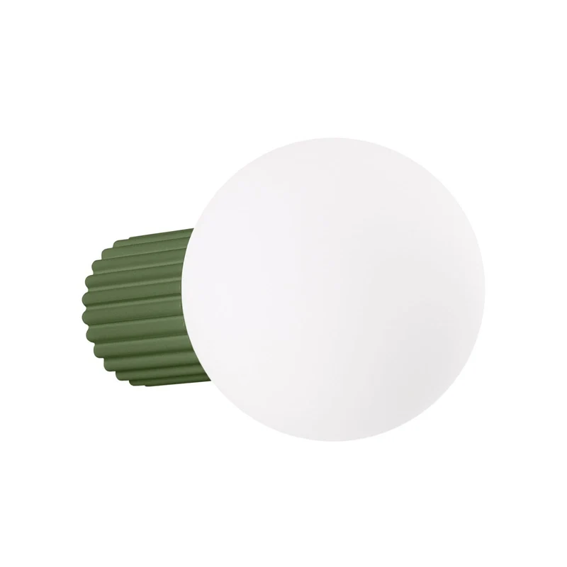 B-Ware Wandleuchte Wandlampe ORBI Olivgrün Glas Aluminium Badezimmer Leuchte IP44