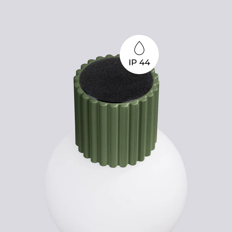 B-Ware Wandleuchte Wandlampe ORBI Olivgrün Glas Aluminium Badezimmer Leuchte IP44