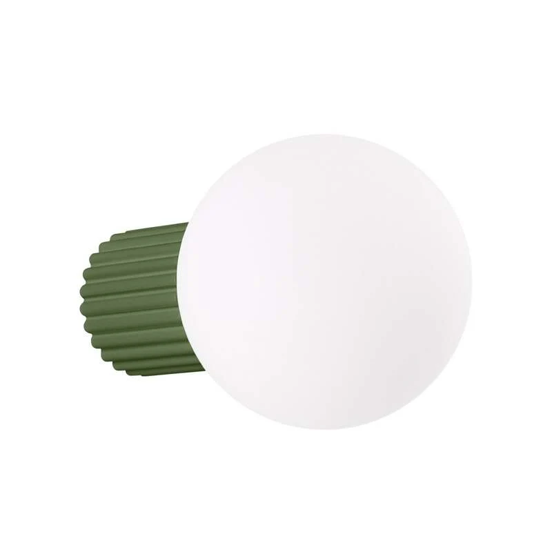 B-Ware Wandleuchte Wandlampe ORBI Olivgrün Glas Aluminium Badezimmer Leuchte IP44