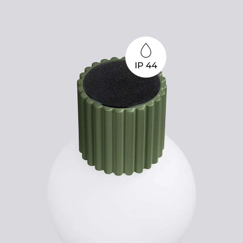 B-Ware Wandleuchte Wandlampe ORBI Olivgrün Glas Aluminium Badezimmer Leuchte IP44