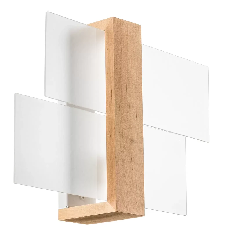 B-Ware Wandleuchte Shifted 1 Glas helles Holz Wandlampe Lampe Leuchte Spot Licht E27887