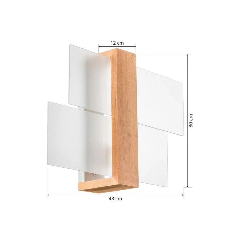 B-Ware Wandleuchte Shifted 1 Glas helles Holz Wandlampe Lampe Leuchte Spot Licht E27887
