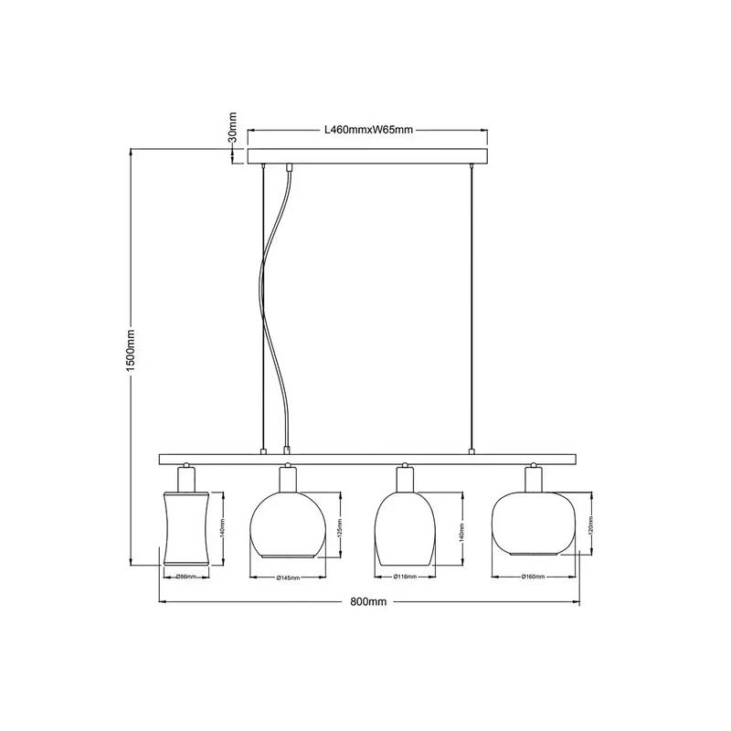 B-Ware NOWA GmbH Pendellampe Telesto mit Glasschirmen Pendelleuchte Leuchte Lampe E14