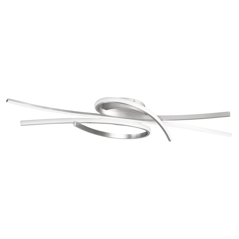 B-Ware Fischer & Honsel Deckenleuchte Lampe LED BIBA Fernbedienung Nickel Metall 100 cm