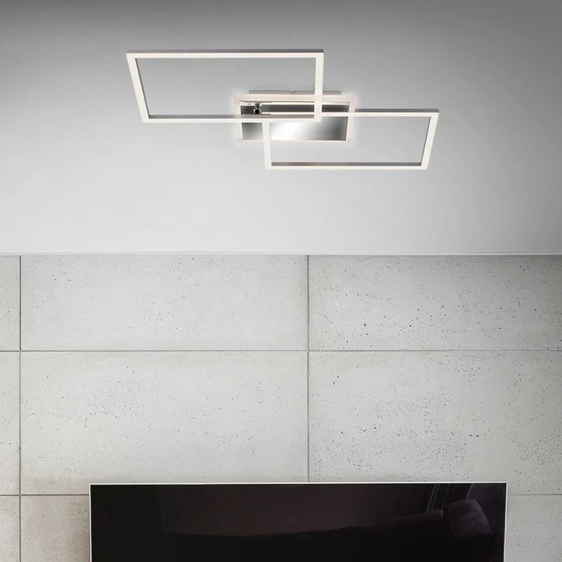B-Ware Briloner LED-Deckenlampe Frame Deckenlampe Deckenlicht 2-flammig LED aluminium