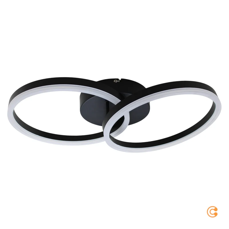 B-Ware Fabas Luce Deckenleuchte Lampe LED Giotto Schwarz Beleuchtung Dimmbar 2-flammig