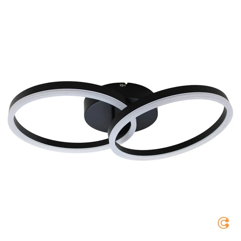 B-Ware Fabas Luce Deckenleuchte Lampe LED Giotto Schwarz Beleuchtung Dimmbar 2-flammig
