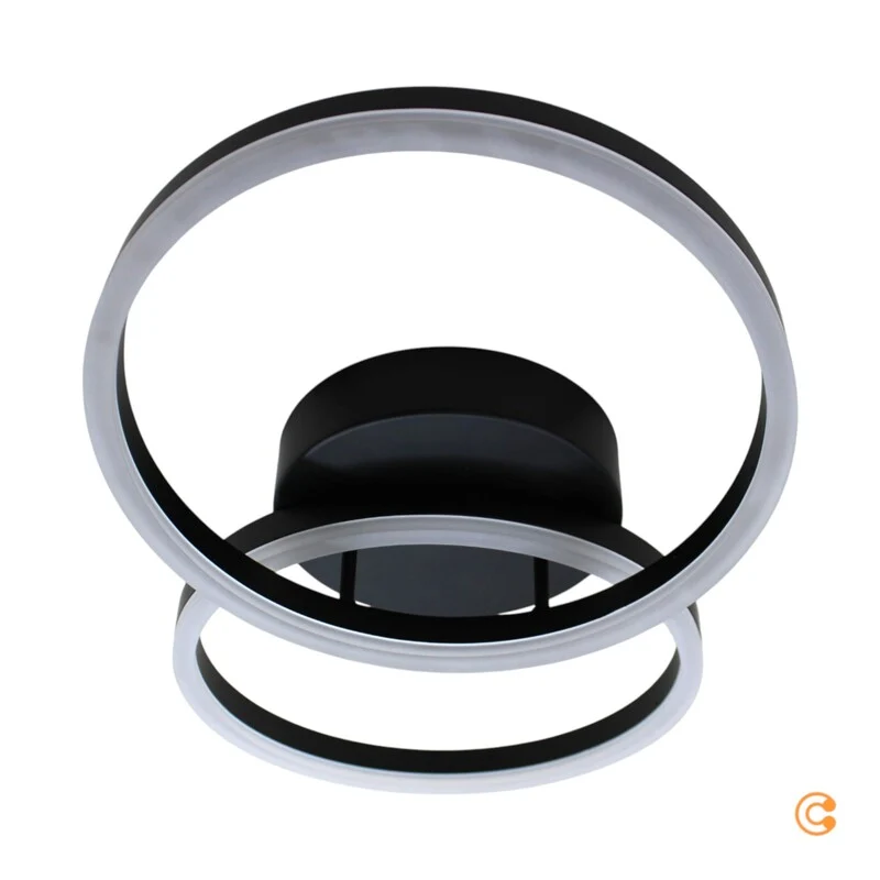 B-Ware Fabas Luce Deckenleuchte Lampe LED Giotto Schwarz Beleuchtung Dimmbar 2-flammig