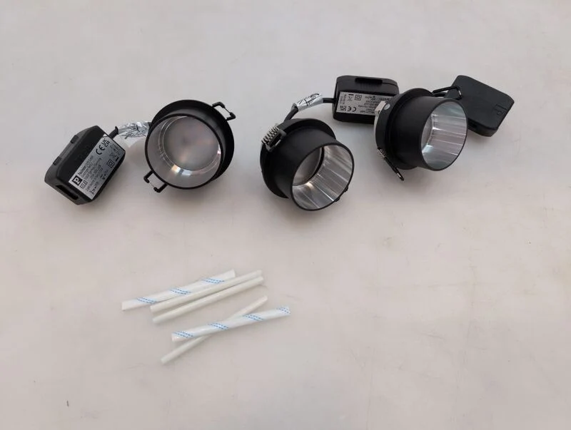 B-Ware Paulmann Einbauleuchte Einbaustrahler LED dimmbar schwarz matt 3er Set IP44 6W