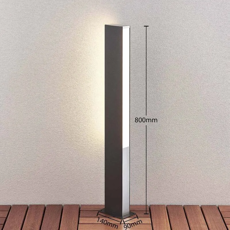 B-Ware Lucande Wegeleuchte Aegisa LED Gartenlampe anthrazit 80cm IP54 Metall 12W