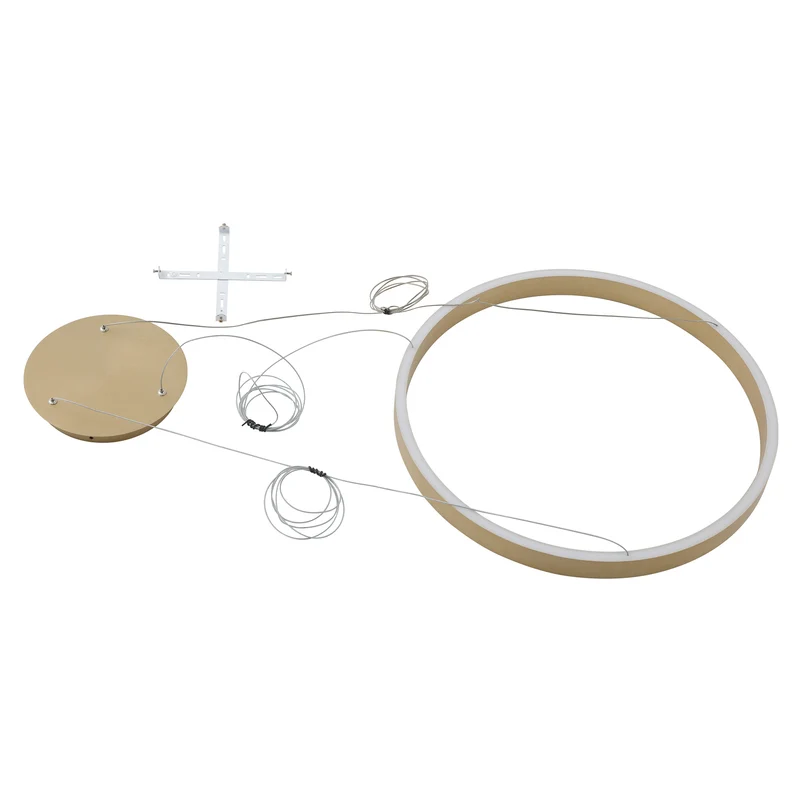 B-Ware Lucande Hängeleuchte Yonam LED Pendelleuchte dimmbar gold 1-flammig Tuya 250cm