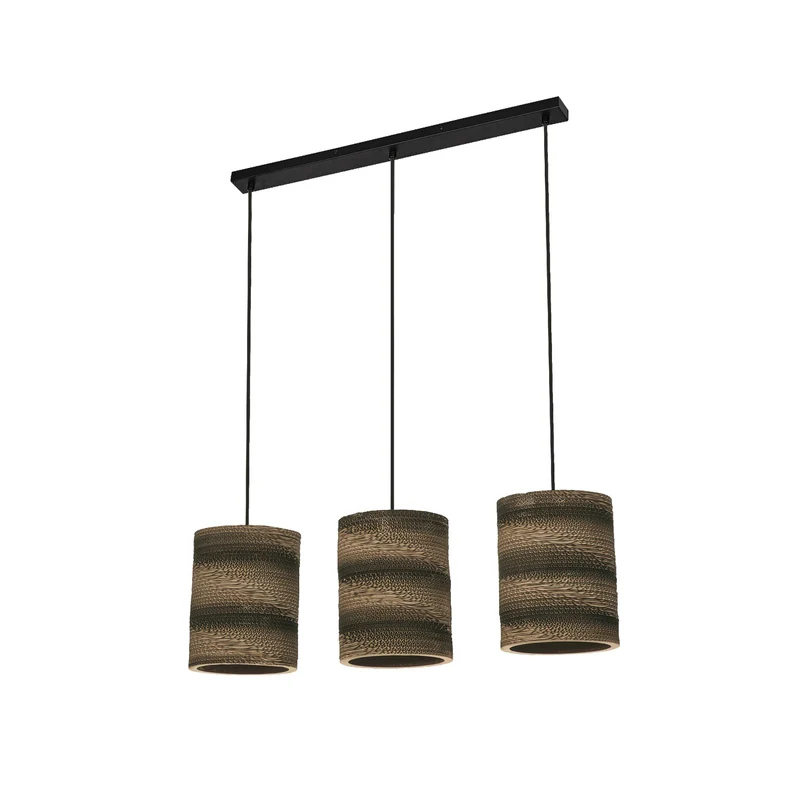 B-Ware LEDVANCE Hängeleuchte Pendelleuchte Cylinder Wellpappe Braun E27 LED 3-flammig