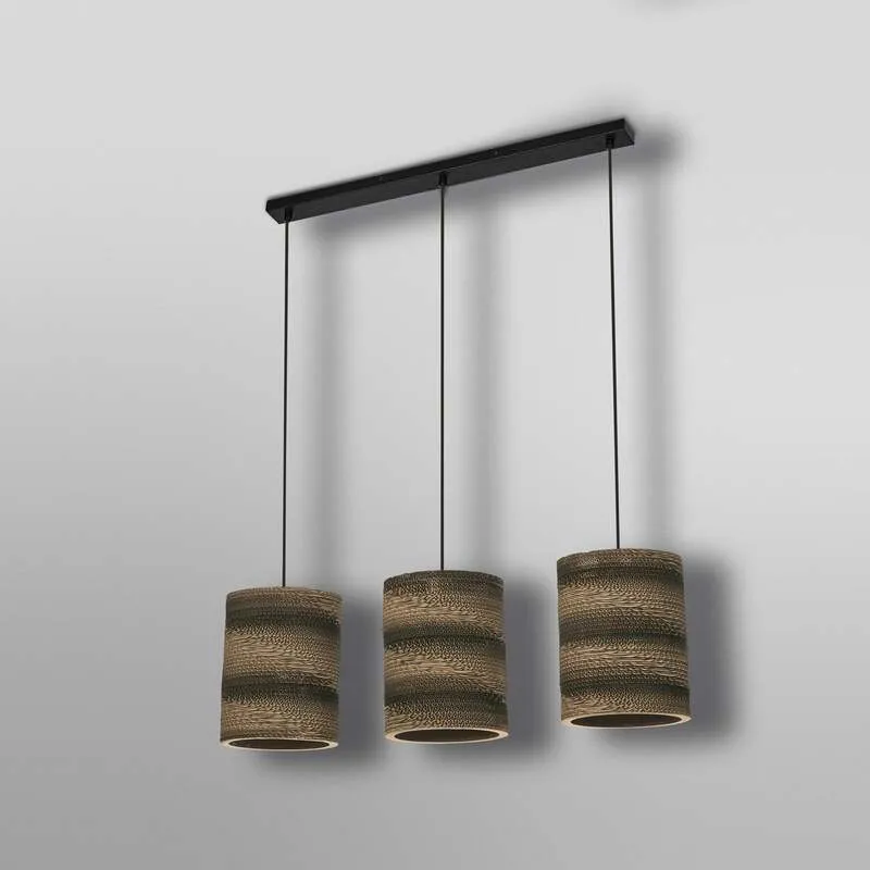 B-Ware LEDVANCE Hängeleuchte Pendelleuchte Cylinder Wellpappe Braun E27 LED 3-flammig