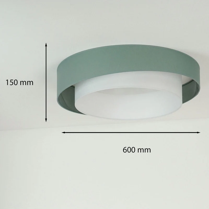 B-Ware Luneta Deckenleuchte Lampe LED Textil grün weiß Fernbedienung dimmbar 60 cm62
