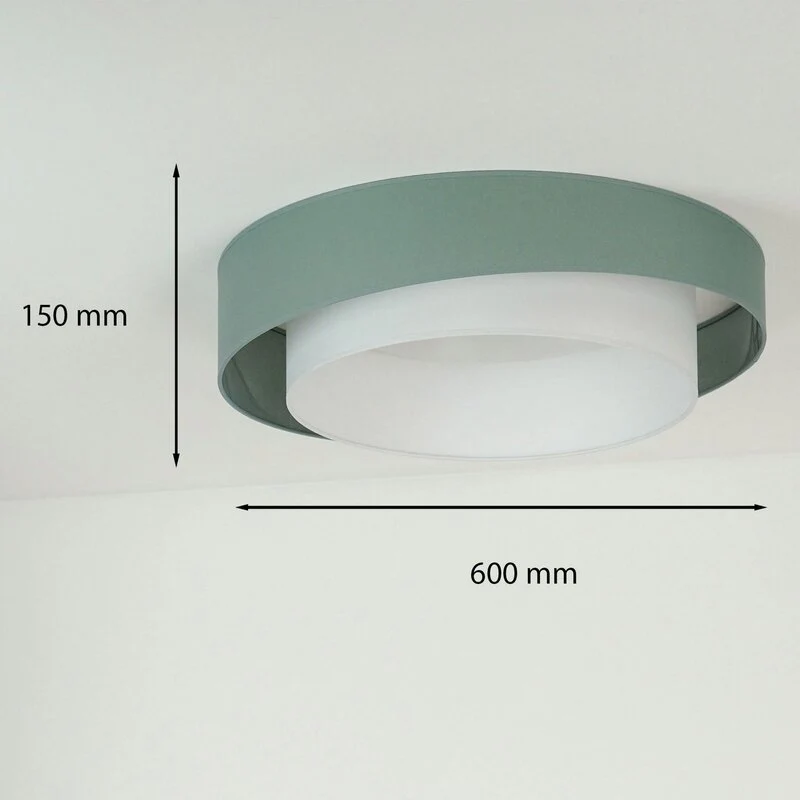 B-Ware Luneta Deckenleuchte Lampe LED Textil grün weiß Fernbedienung dimmbar 60 cm62