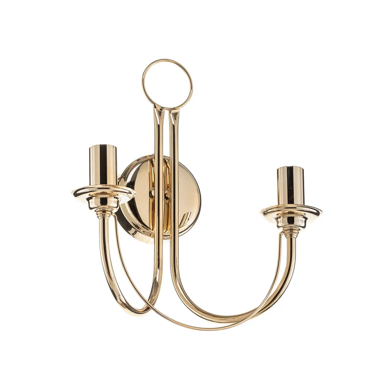 B-Ware Euluna Wandleuchte Wandlampe Retro Gold Stahl Schalter Beleuchtung 2-flg