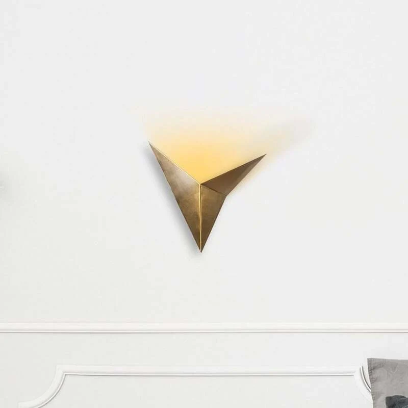B-Ware Wandleuchte Wandlampe Bird 3203 Metall Gold Antik Dreieckig Leuchte G9 LED Lampe