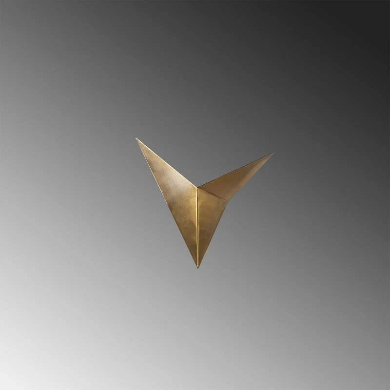 B-Ware Wandleuchte Wandlampe Bird 3203 Metall Gold Antik Dreieckig Leuchte G9 LED Lampe