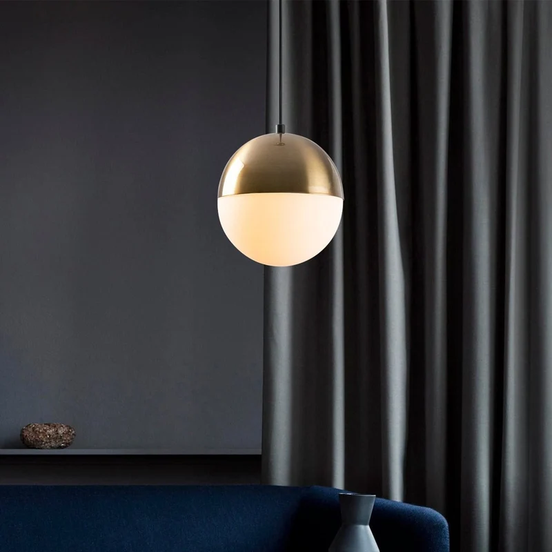B-Ware Hängeleuchte Bastos 2101 Pendelleuchte Opalglas Gold Antik Ø 20 cm E27 LED Lampe