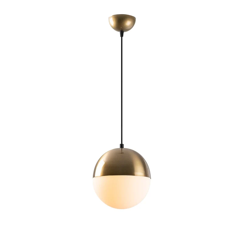 B-Ware Hängeleuchte Bastos 2101 Pendelleuchte Opalglas Gold Antik Ø 20 cm E27 LED Lampe