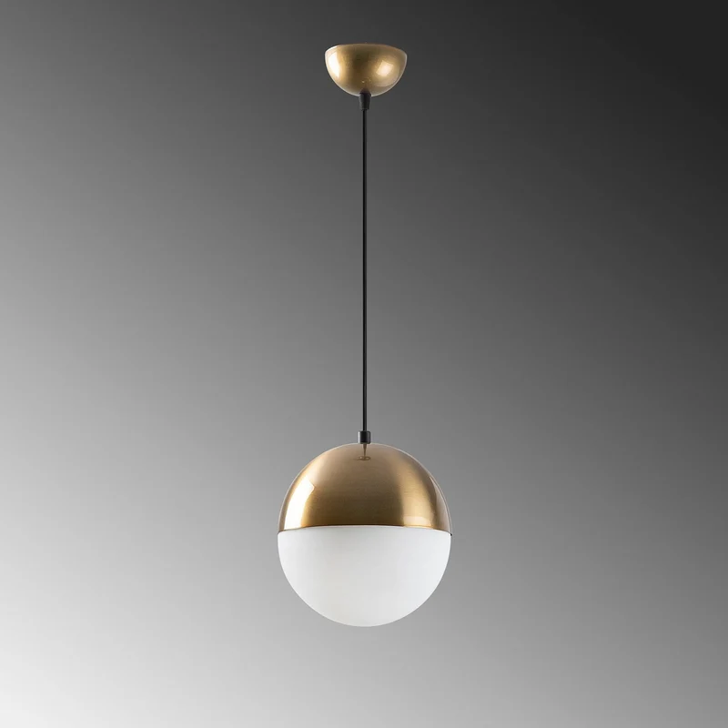 B-Ware Hängeleuchte Bastos 2101 Pendelleuchte Opalglas Gold Antik Ø 20 cm E27 LED Lampe