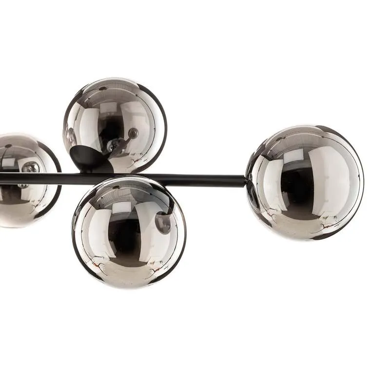 B-Ware emibig Hängeleuchte Pendelleuchte Glassy LED 8-flammig dimmbar schwarz graphit