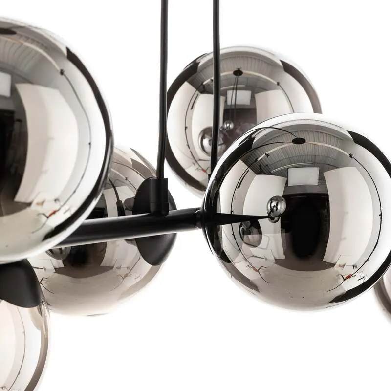 B-Ware emibig Hängeleuchte Pendelleuchte Glassy LED 8-flammig dimmbar schwarz graphit