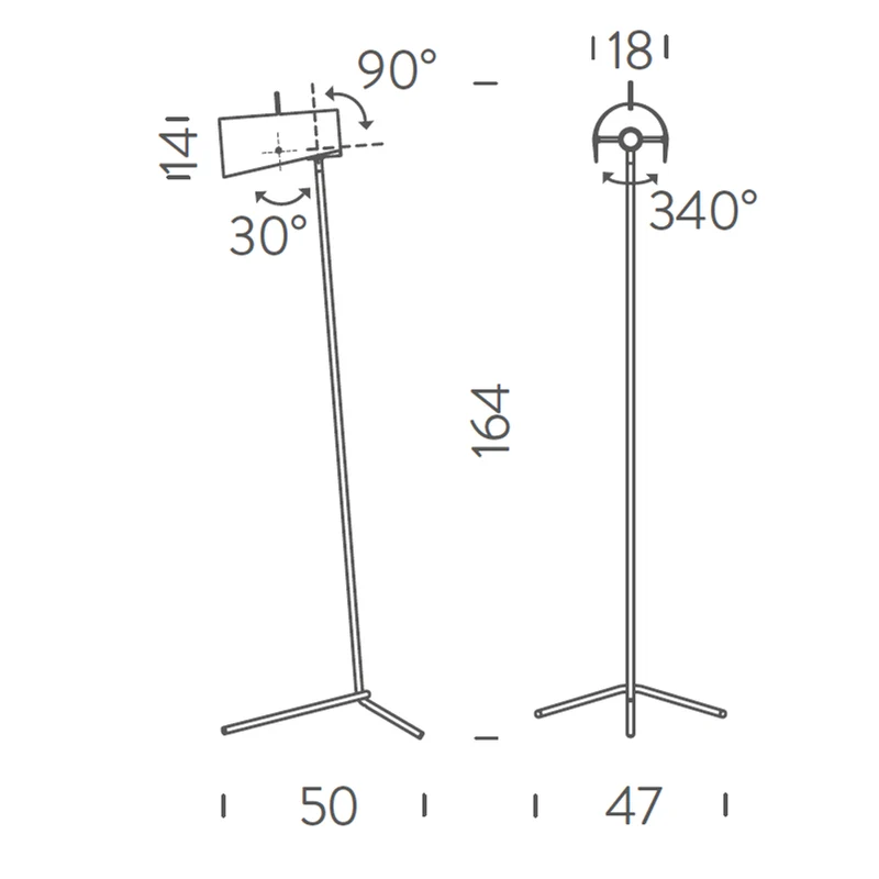 Nemo Claritas Stehlampe 164cm schwarz