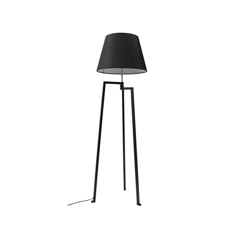 B-Ware Lucande Stehleuchte Lampe Stehlampe Amona schwarz Textil 150 cm Dreibein