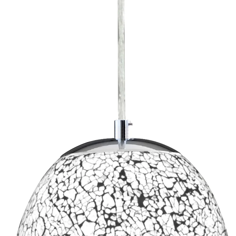 B-Ware Searchlight Hängeleuchte Pendelleuchte Crackle Glas Chrom Weiß Mosaik