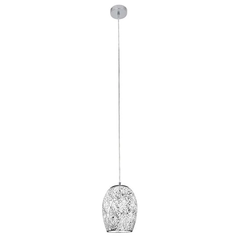 B-Ware Searchlight Hängeleuchte Pendelleuchte Crackle Glas Chrom Weiß Mosaik
