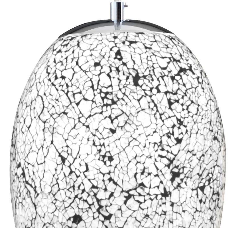 B-Ware Searchlight Hängeleuchte Pendelleuchte Crackle Glas Chrom Weiß Mosaik