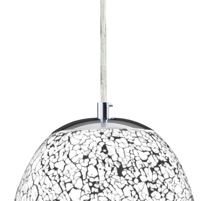 B-Ware Searchlight Hängeleuchte Pendelleuchte Crackle Glas Chrom Weiß Mosaik