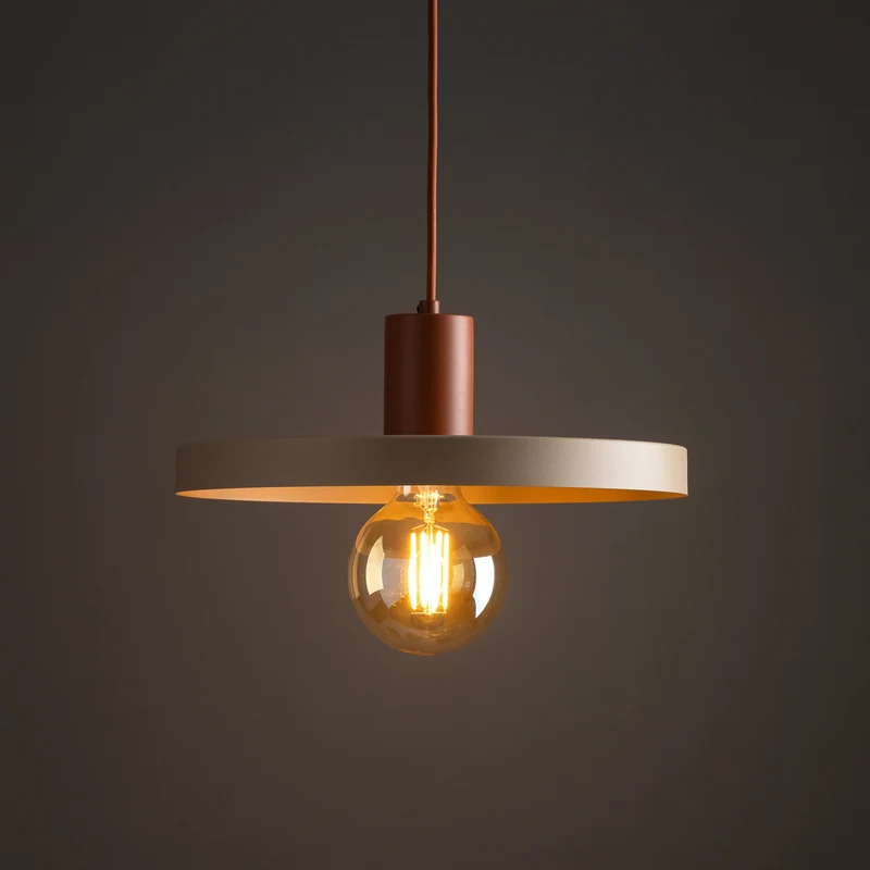 B-Ware Sila Pendelleuchte Hängelampe Lampe Metall Sand Rot E27 30 cm530