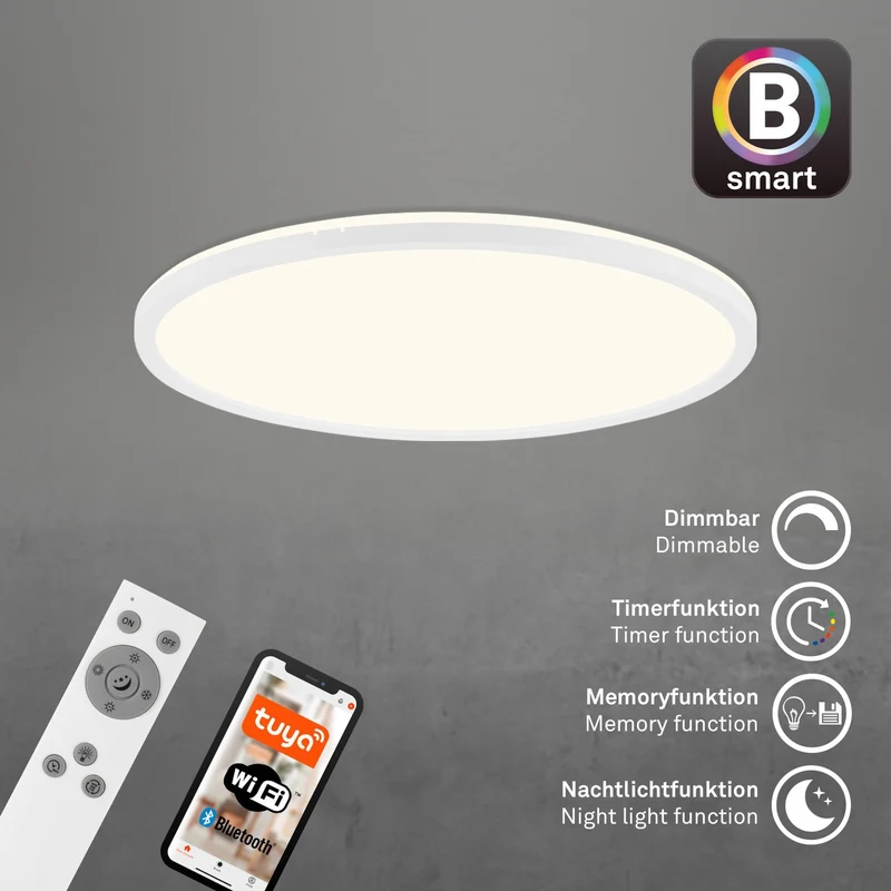 B-Ware Briloner LED-Deckenlampe Slim S dimmbar CCT weiß Ø 45 cm Deckenleuchte Lampe