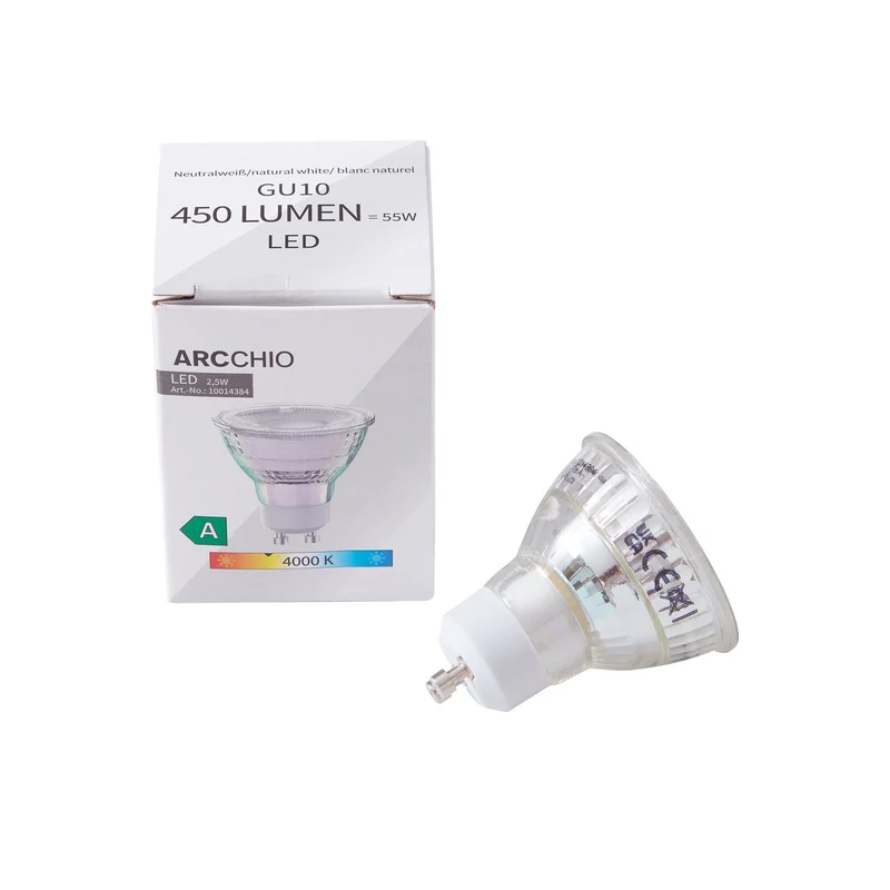 6x B-Ware Arcchio LED Leuchtmittel Lampe GU10 PAR16 transparent klar 4000 Kelvin 6 STÜCK