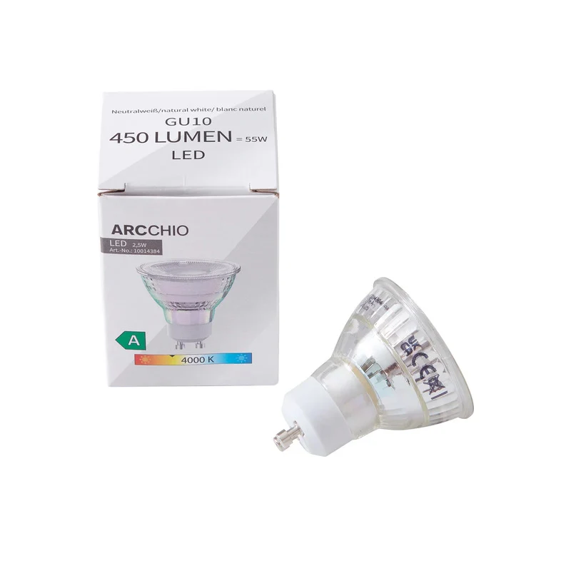 6x B-Ware Arcchio LED Leuchtmittel Lampe GU10 PAR16 transparent klar 4000 Kelvin 6 STÜCK
