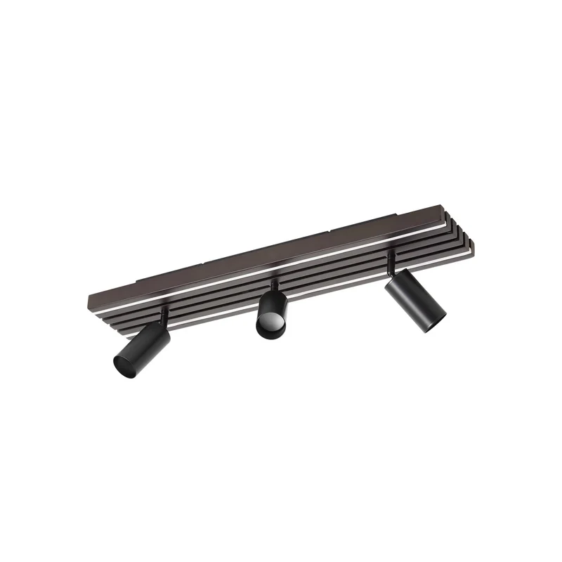 B-Ware Lucande Deckenstrahler Spot LED Leuchte Holz Schwarz Eiche 3 flammig 70 cm