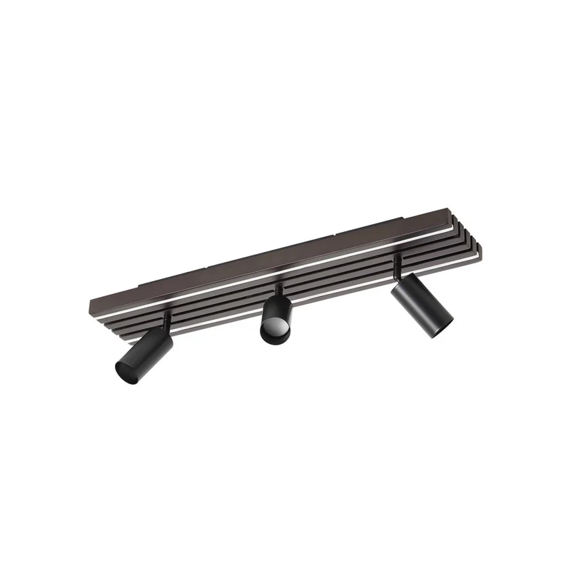 B-Ware Lucande Deckenstrahler Spot LED Leuchte Holz Schwarz Eiche 3 flammig 70 cm