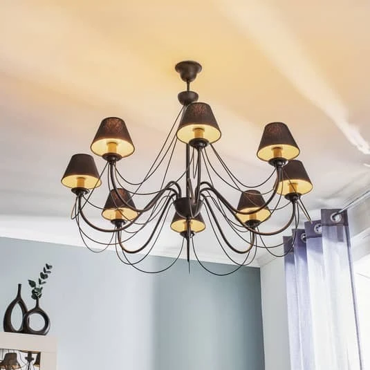 B-Ware Euluna Kronleuchter Lampe Leuchte Hängeleuchte Decke Bona achtflammig schwarz 40