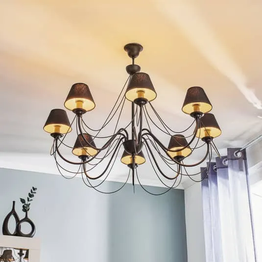 B-Ware Euluna Kronleuchter Lampe Leuchte Hängeleuchte Decke Bona achtflammig schwarz 40