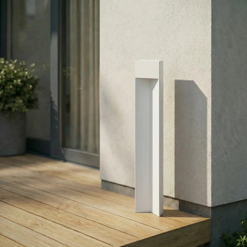 B-Ware Kaholo Wegeleuchte Gartenleuchte Aluminium LED 90cm IP44 hellgrau elegant Lampe
