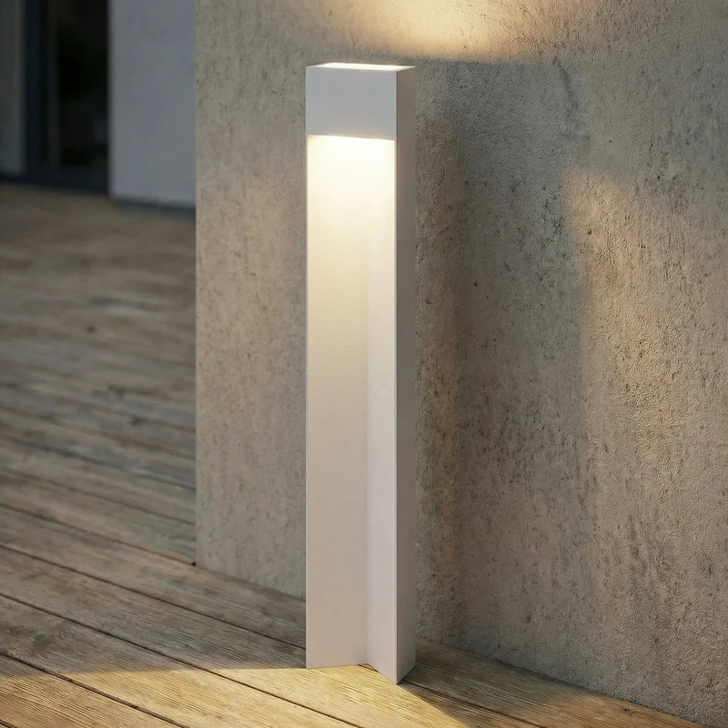 B-Ware Kaholo Wegeleuchte Gartenleuchte Aluminium LED 90cm IP44 hellgrau elegant Lampe