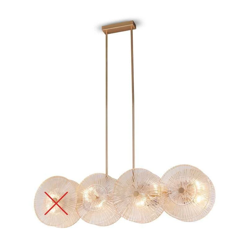 B-Ware Maytoni Hängeleuchte Aster LED Pendelleuchte 8-flammig dimmbar gold bernstein