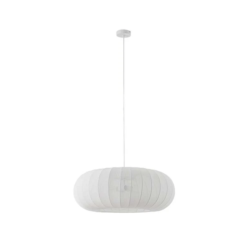 B-Ware Lindby Hängeleuchte Pendelampe Helin weiß Textil Ø 70 cm 3 x E27 LED Leuchte
