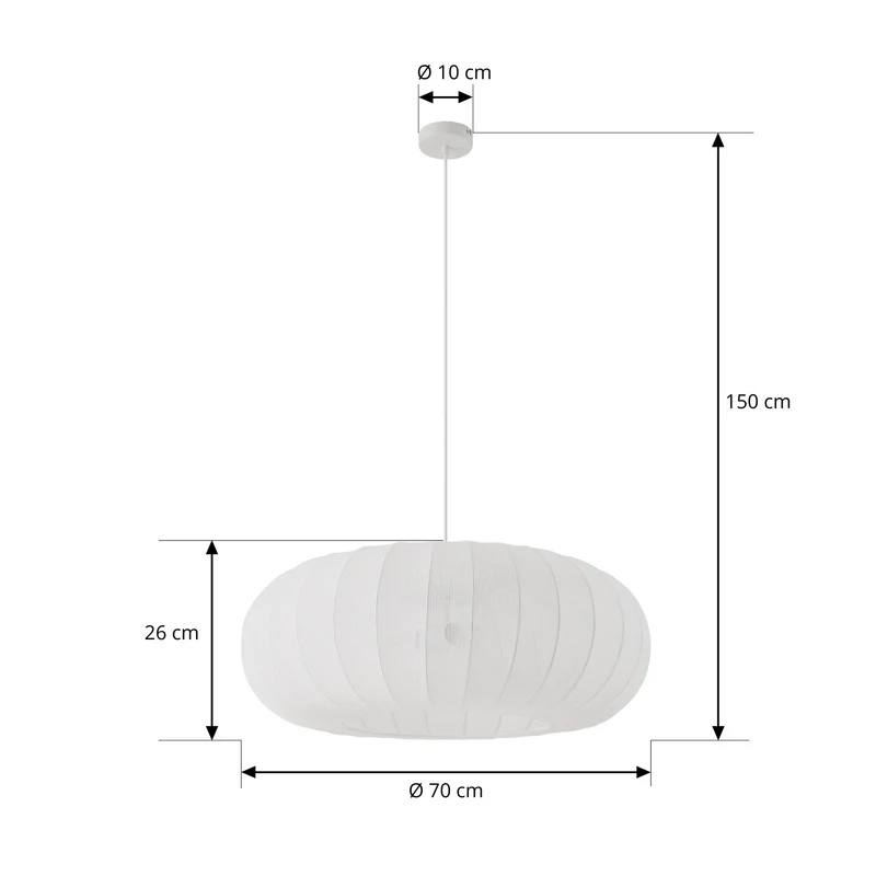 B-Ware Lindby Hängeleuchte Pendelampe Helin weiß Textil Ø 70 cm 3 x E27 LED Leuchte