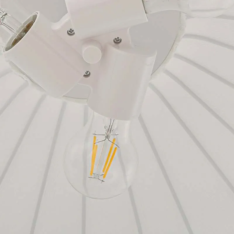 B-Ware Lindby Hängeleuchte Pendelampe Helin weiß Textil Ø 70 cm 3 x E27 LED Leuchte